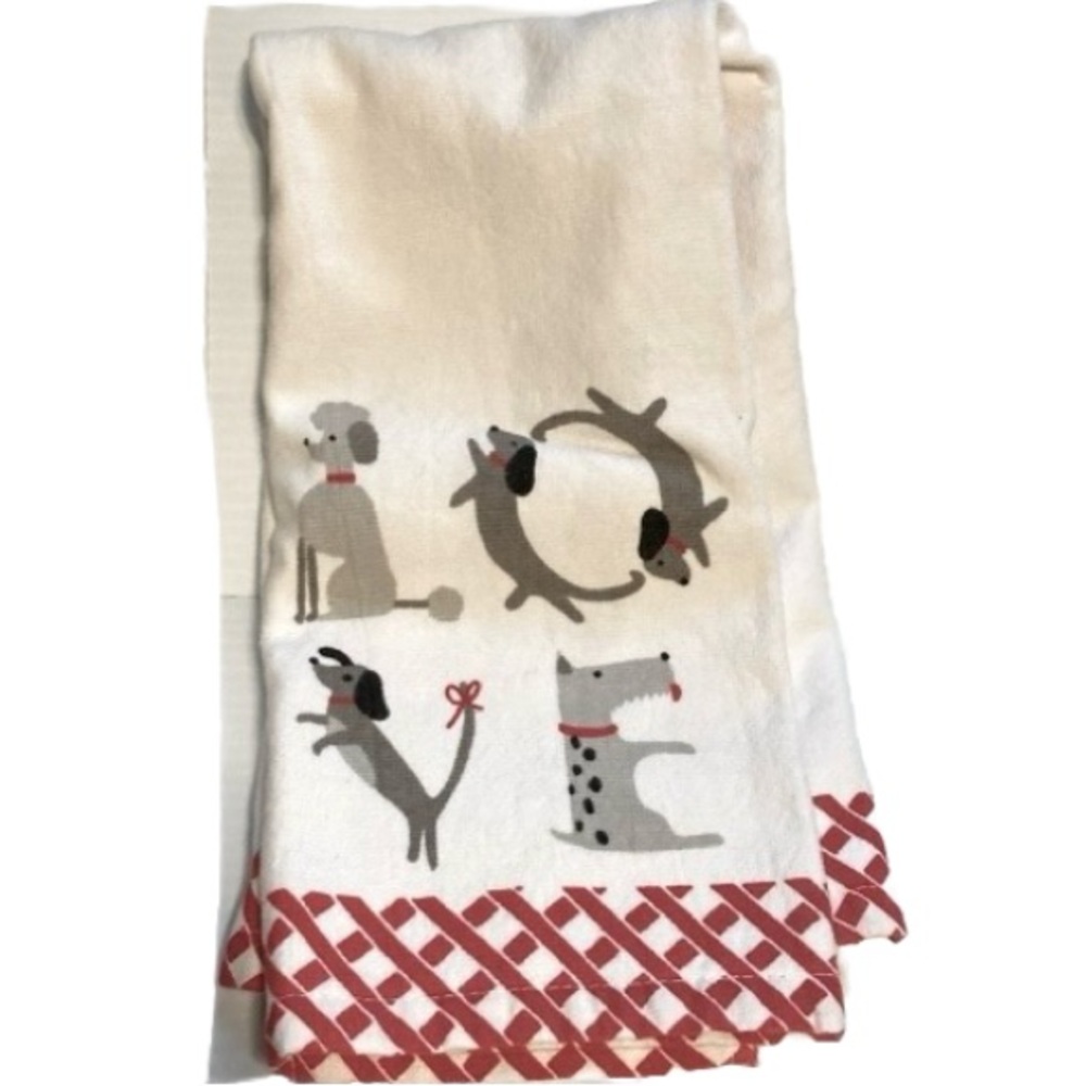CASABA Dachshund  Poodle Terrier LOVE Kitchen Towel Cotton 26 x 17 in Set of 2